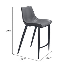 Magnus Counter Chair (Set of 2) Dark Gray & Black