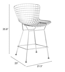 Wire Counter Chair (Set of 2) Chrome