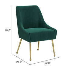 Madelaine Dining Chair Green & Gold