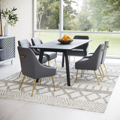 Madelaine Dining Chair Gray & Gold