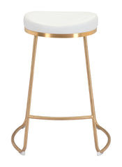 Bree Counter Stool (Set of 2) White & Gold