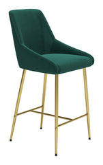 Madelaine Counter Chair Green & Gold