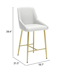Madelaine Counter Chair White & Gold