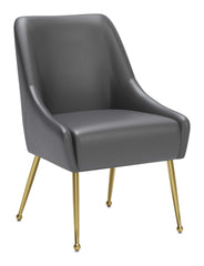 Madelaine Dining Chair Gray & Gold
