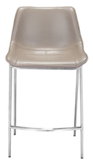 Magnus Counter Chair (Set of 2) Gray & Silver