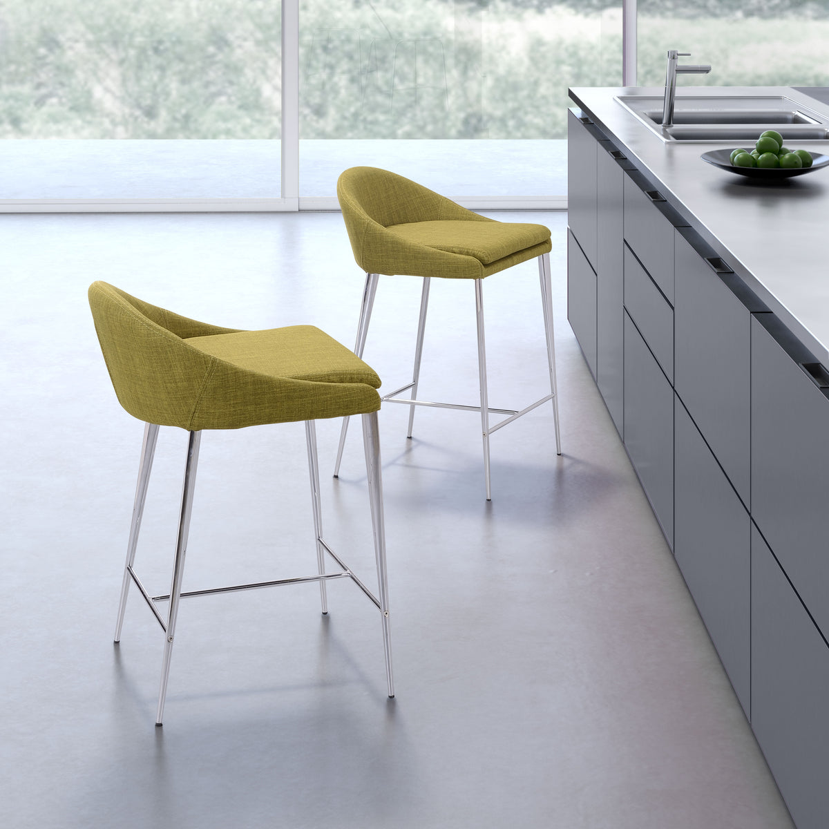Reykjavik Counter Chair (Set of 2) Pea Green