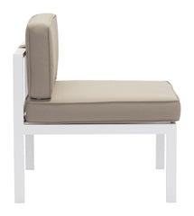 Golden Beach Middle Chair (Set of 2) White & Taupe
