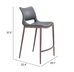 Ace Counter Chair (Set of 2) Dark Gray & Walnut