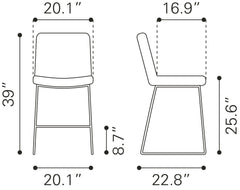 Mode Counter Chair (Set of 2) White