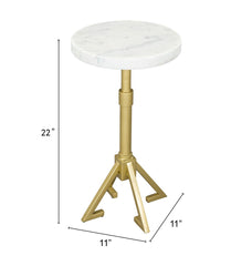 Maurice Side Table White & Gold